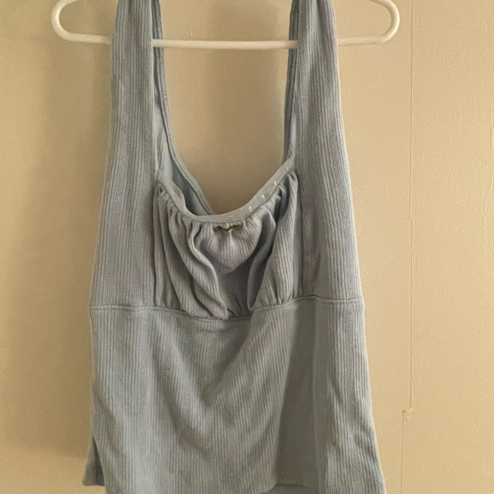 Aeropostale Light Blue Ribbed Tank Top
